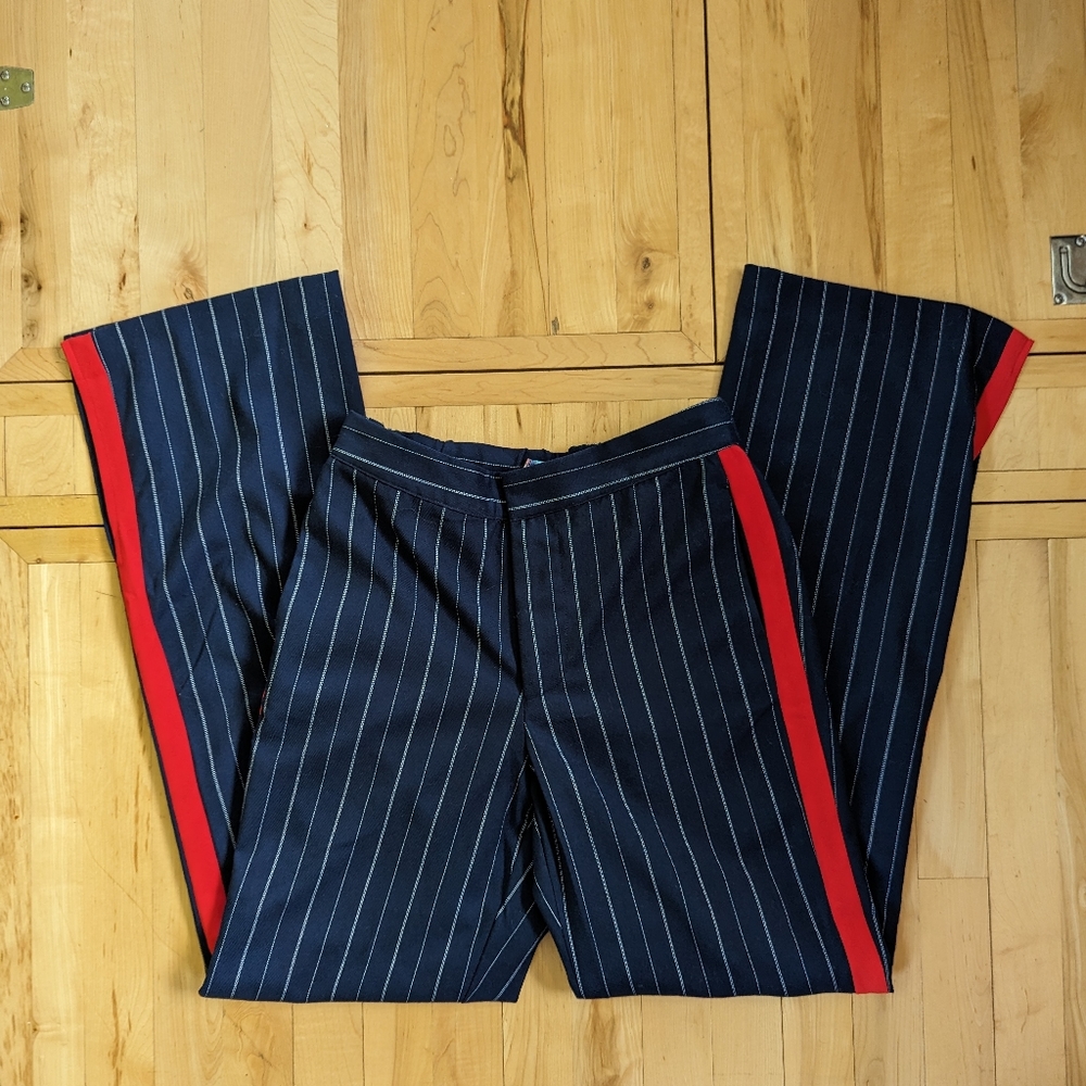 Urban Outfitters Navy Pinstripe Pantsuit with Red Stripe - Picture 3 of 14